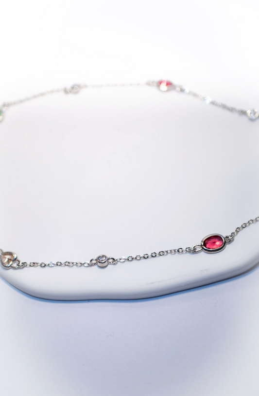 Iridescent Gem Necklace & Bracelet Set