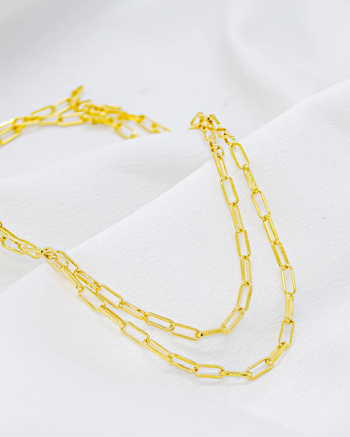Gold Paperclip Chain Necklace