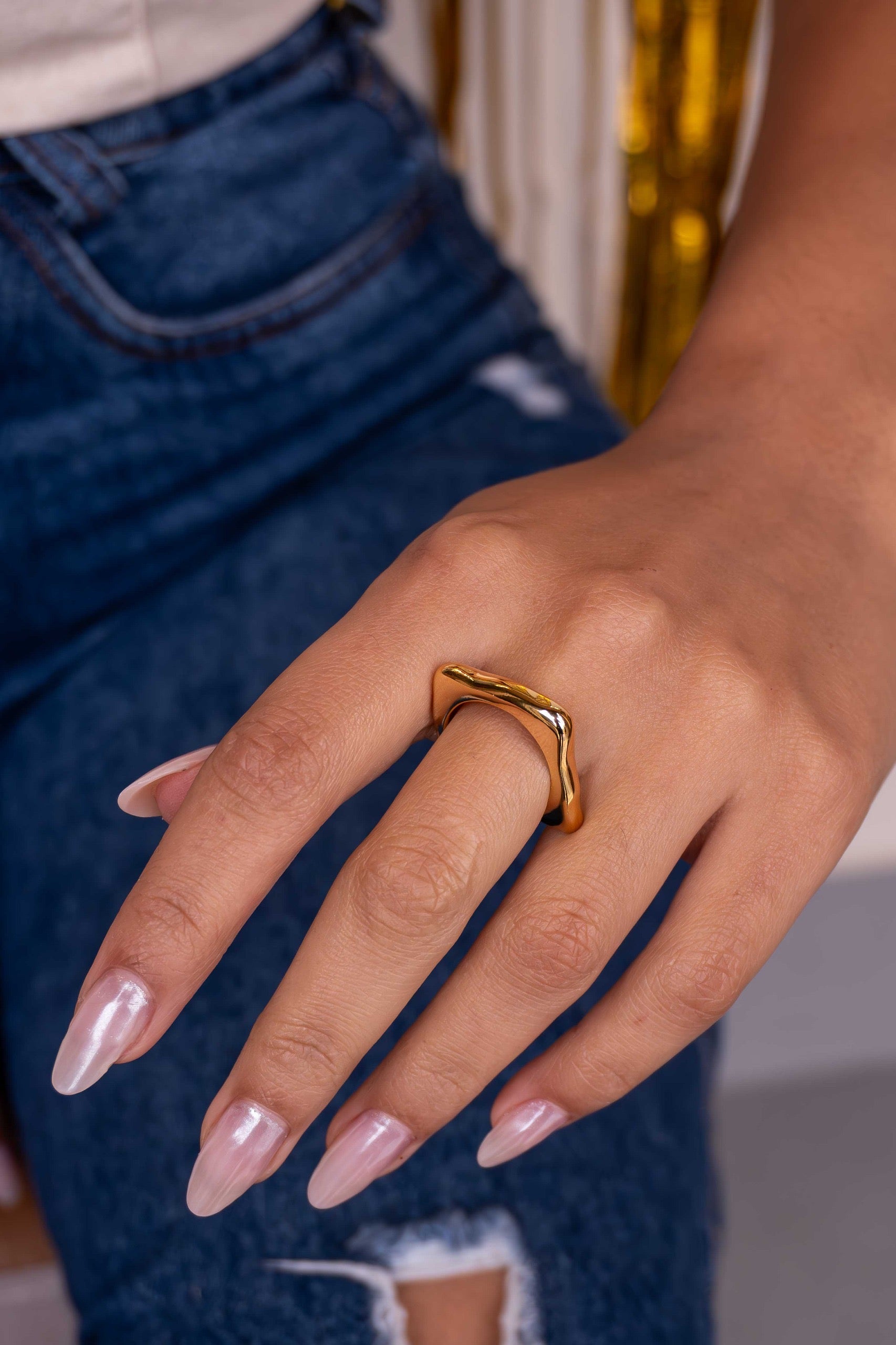 Square Wave Ring Adjustable