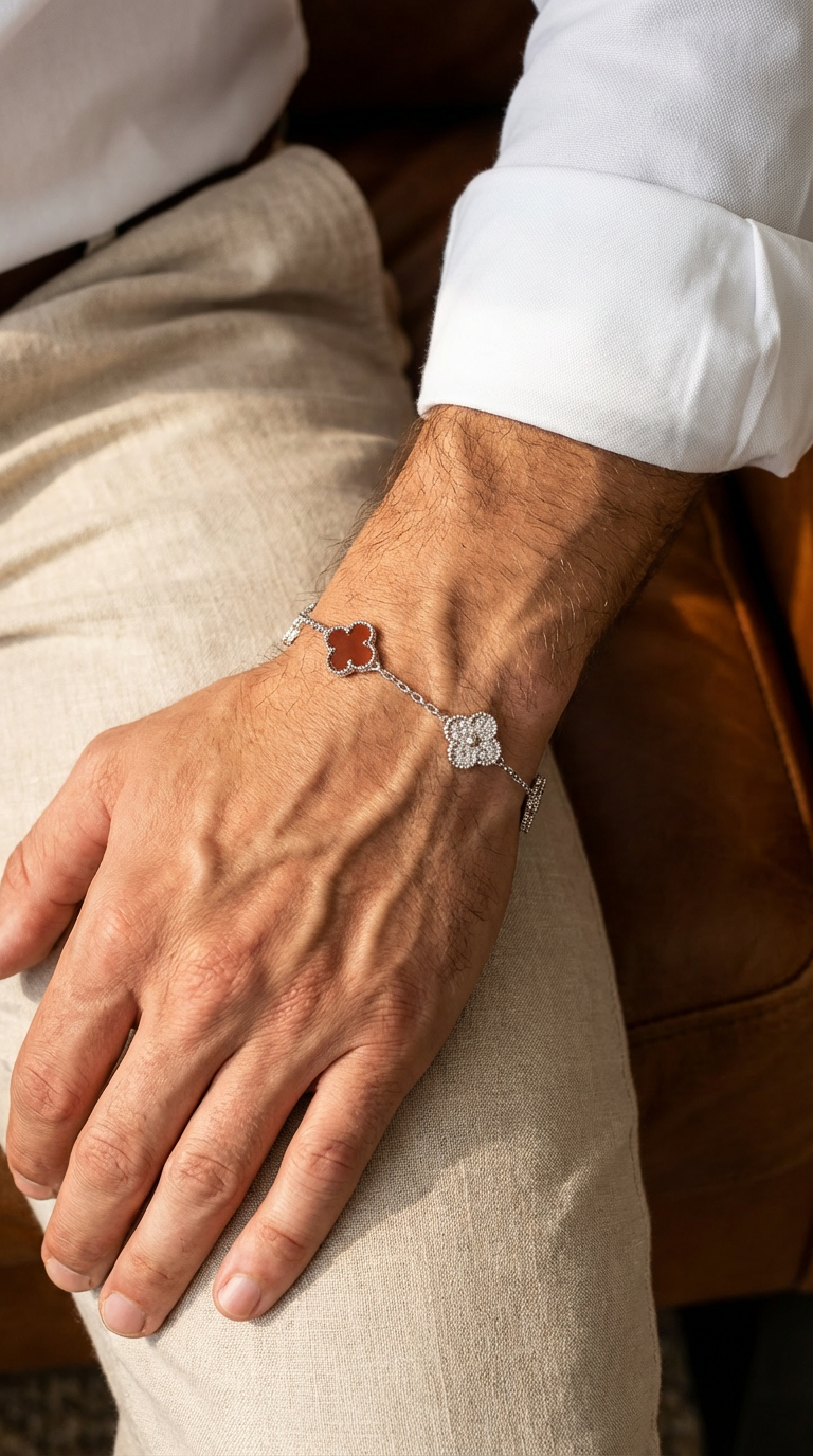 Ruby Clover Bracelet
