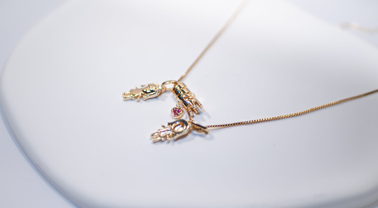 Twin Love Charm Necklace