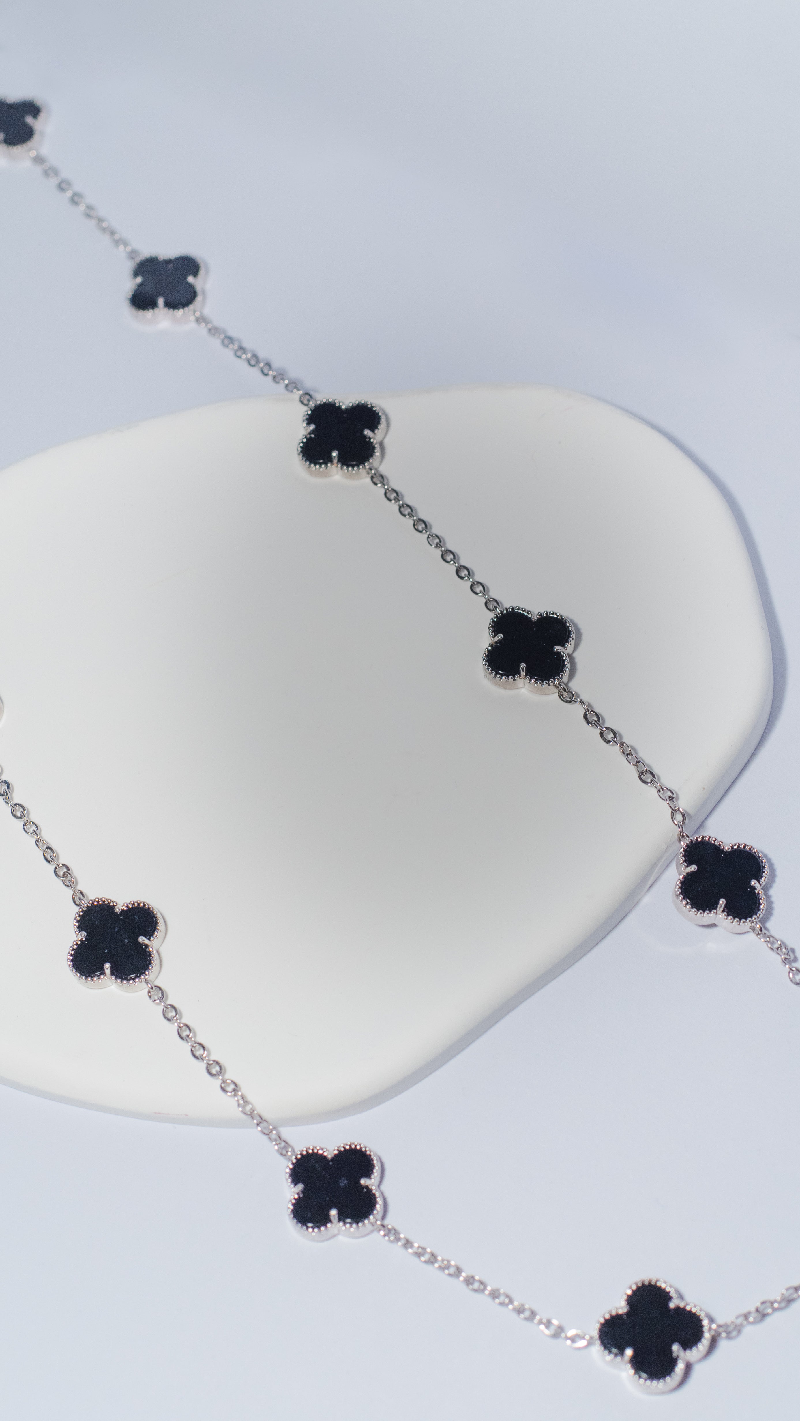Midnight Clover Necklace