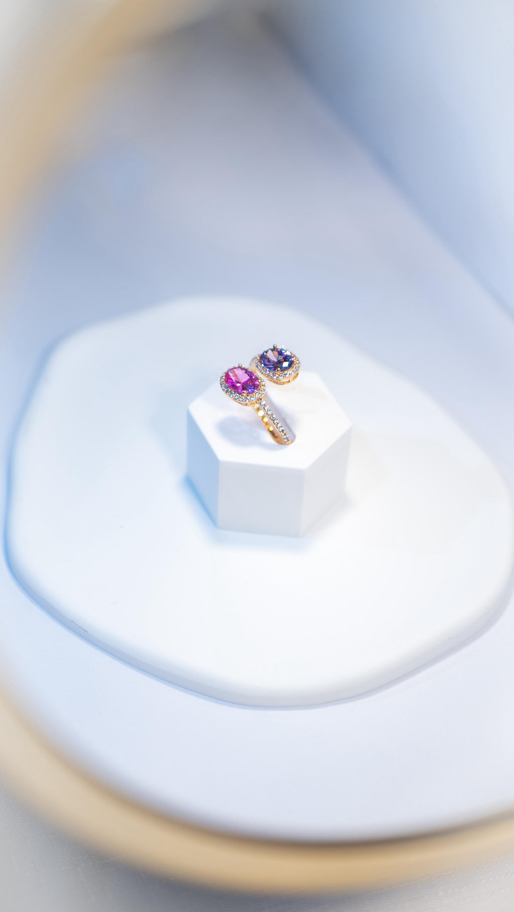 Adjustable Dual Gemstone Ring