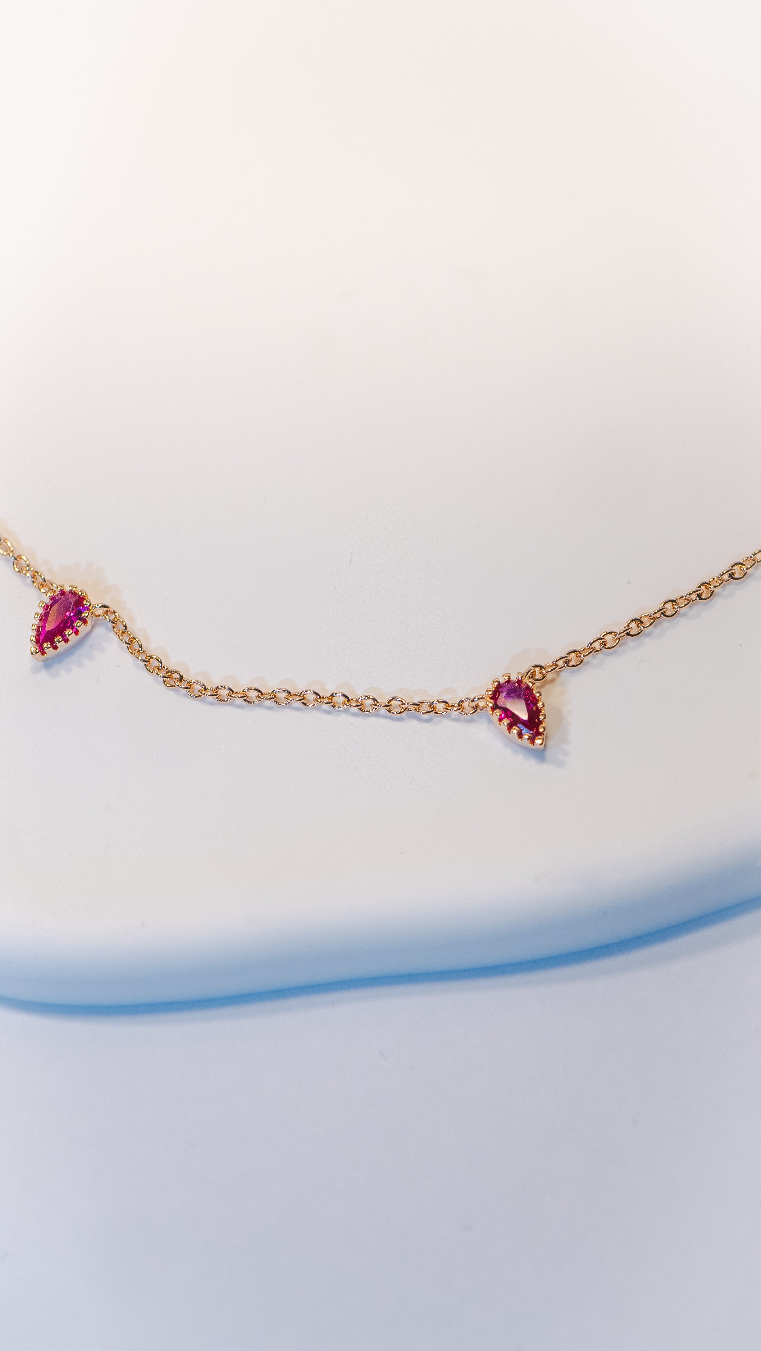 Pink Zirconia Drop Necklace