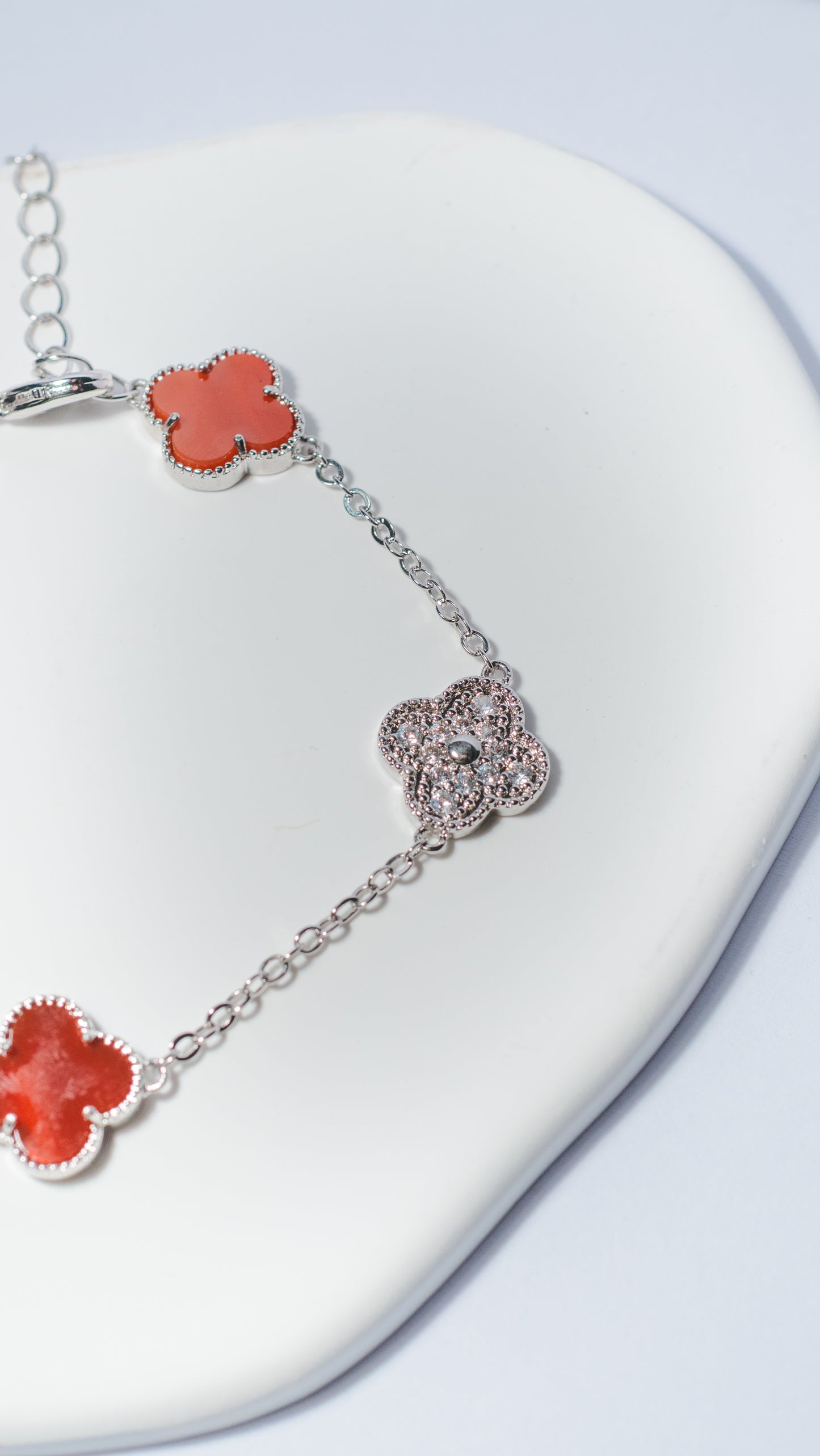 Ruby Clover Bracelet