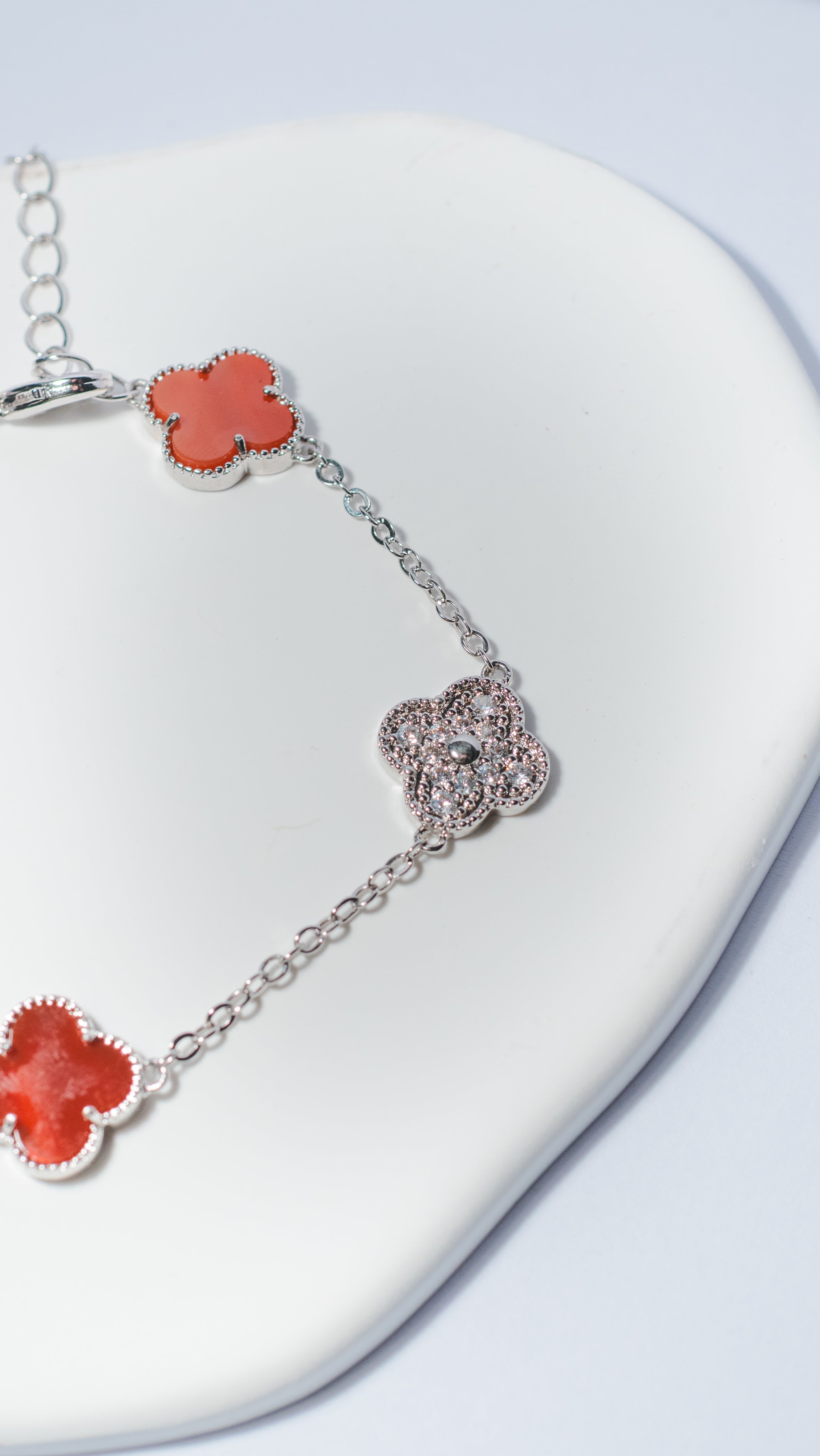 Ruby Clover Bracelet