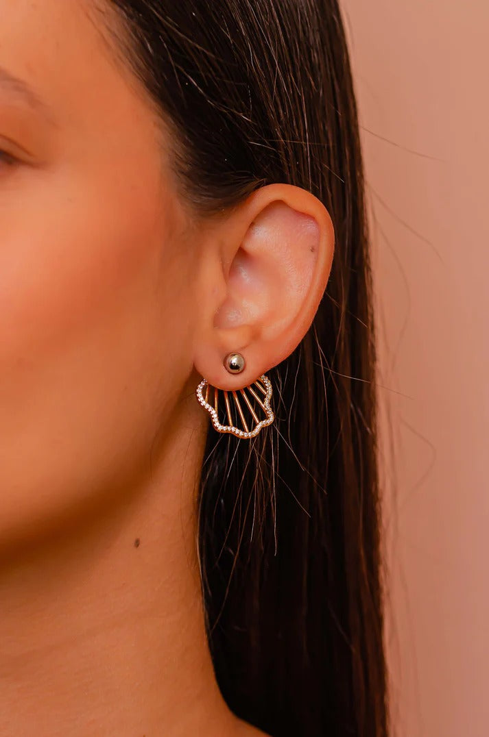 Golden Shell Stud Earrings