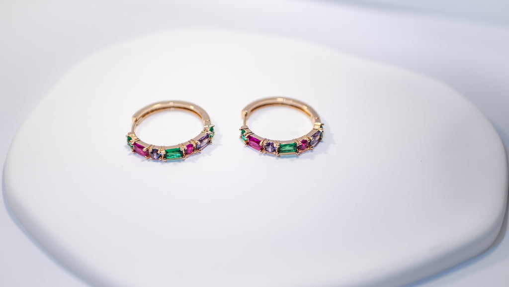 Aurora Gem Hoops