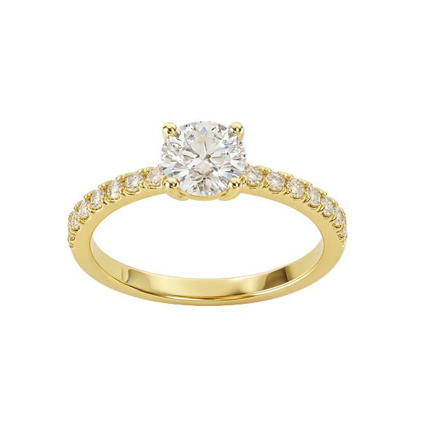 Radiant Solitaire Pavé Ring
