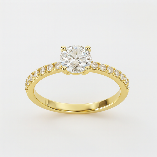 Radiant Solitaire Pavé Ring