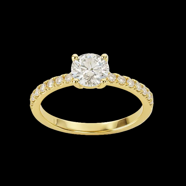 Radiant Solitaire Pavé Ring