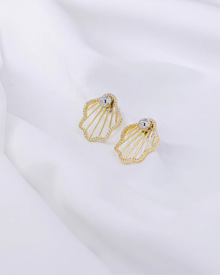 Golden Shell Stud Earrings