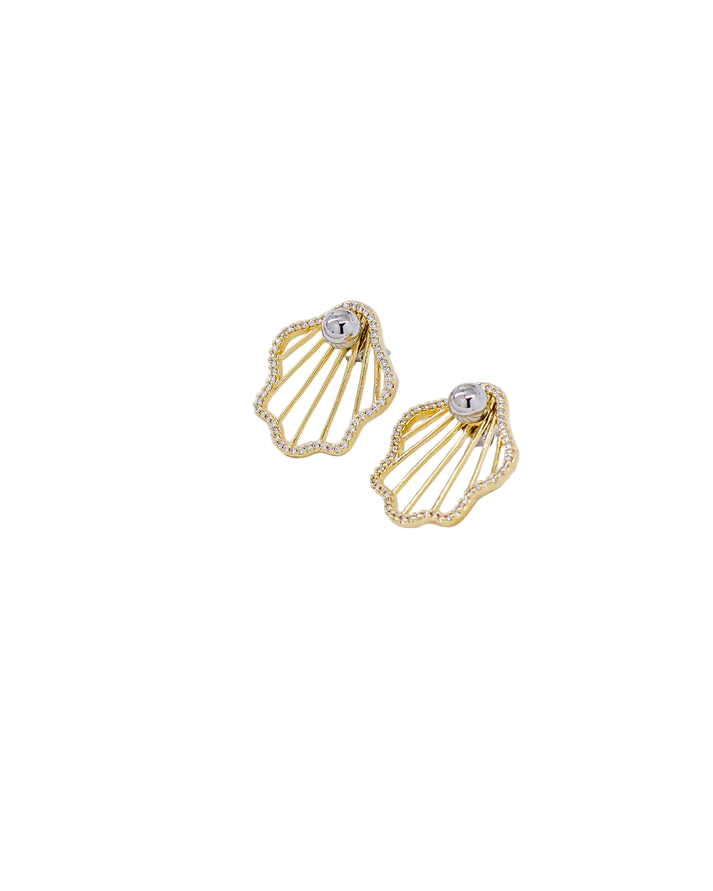 Golden Shell Stud Earrings