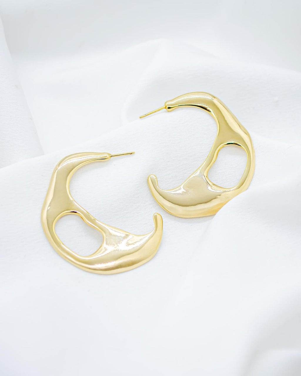 Sculpted Wave Hoops
