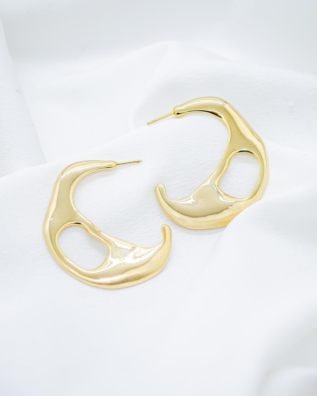Sculpted Wave Hoops