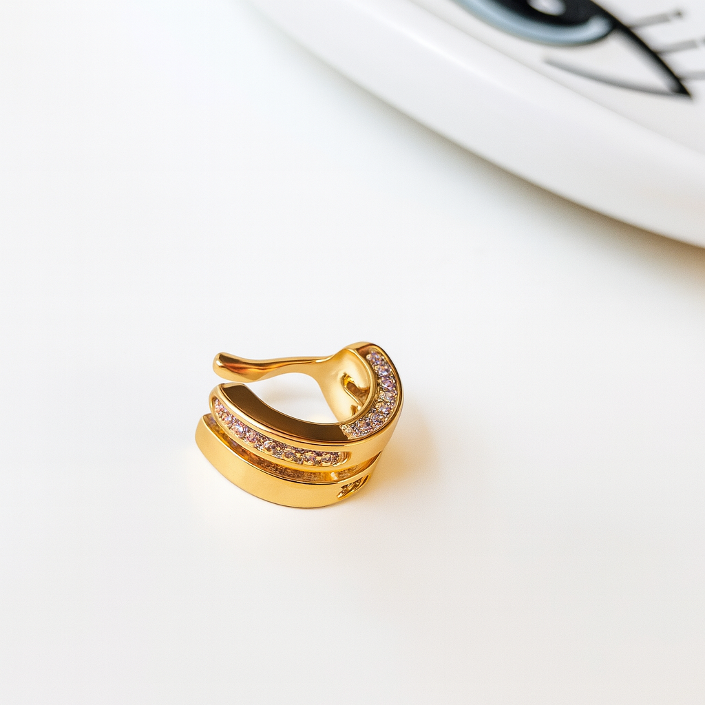 Double Row Zirconia Ear Cuff