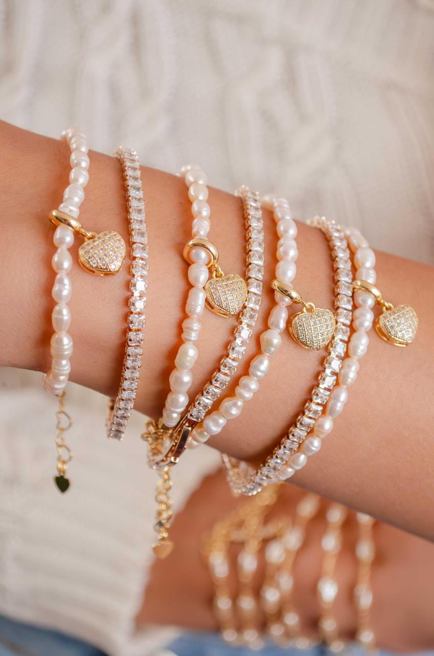 Amour Pearl Heart Bracelet