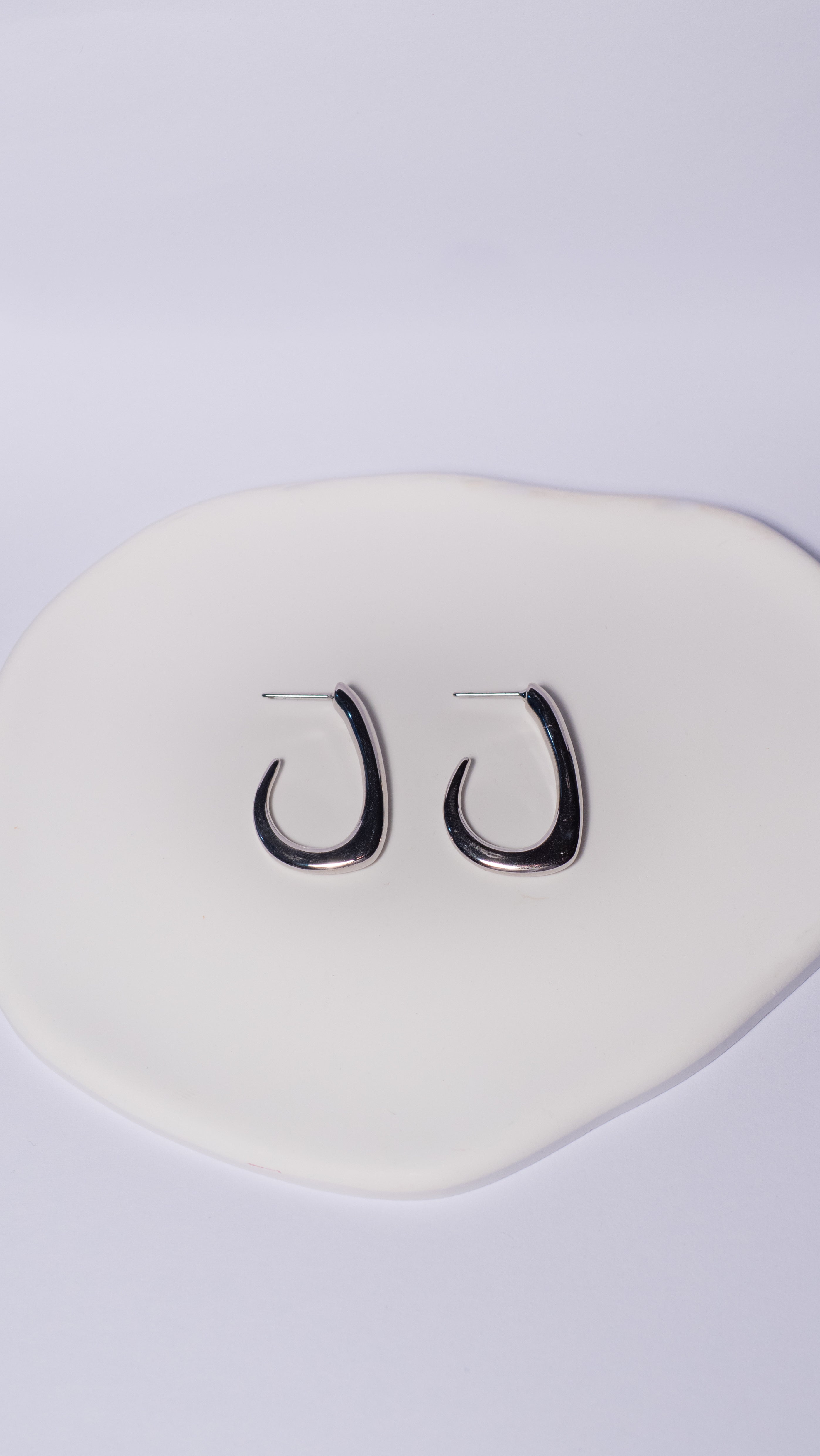 Sculptural Silver Hoops