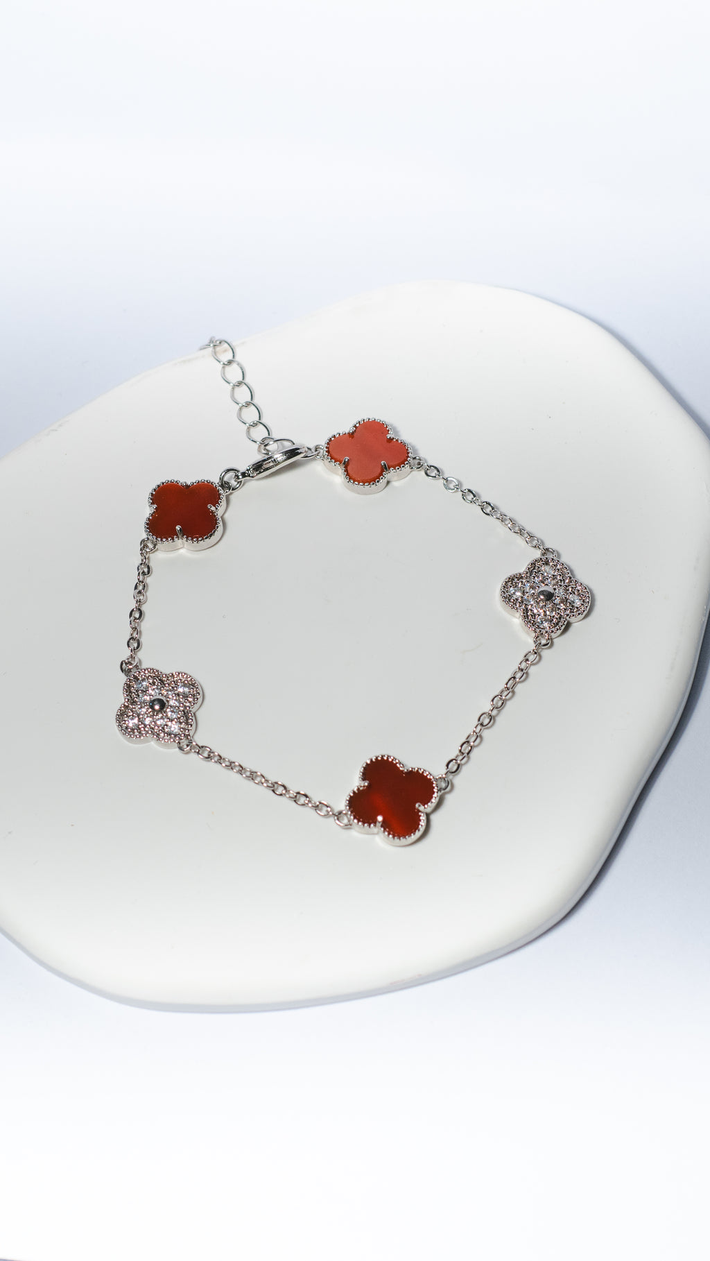 Ruby Clover Bracelet