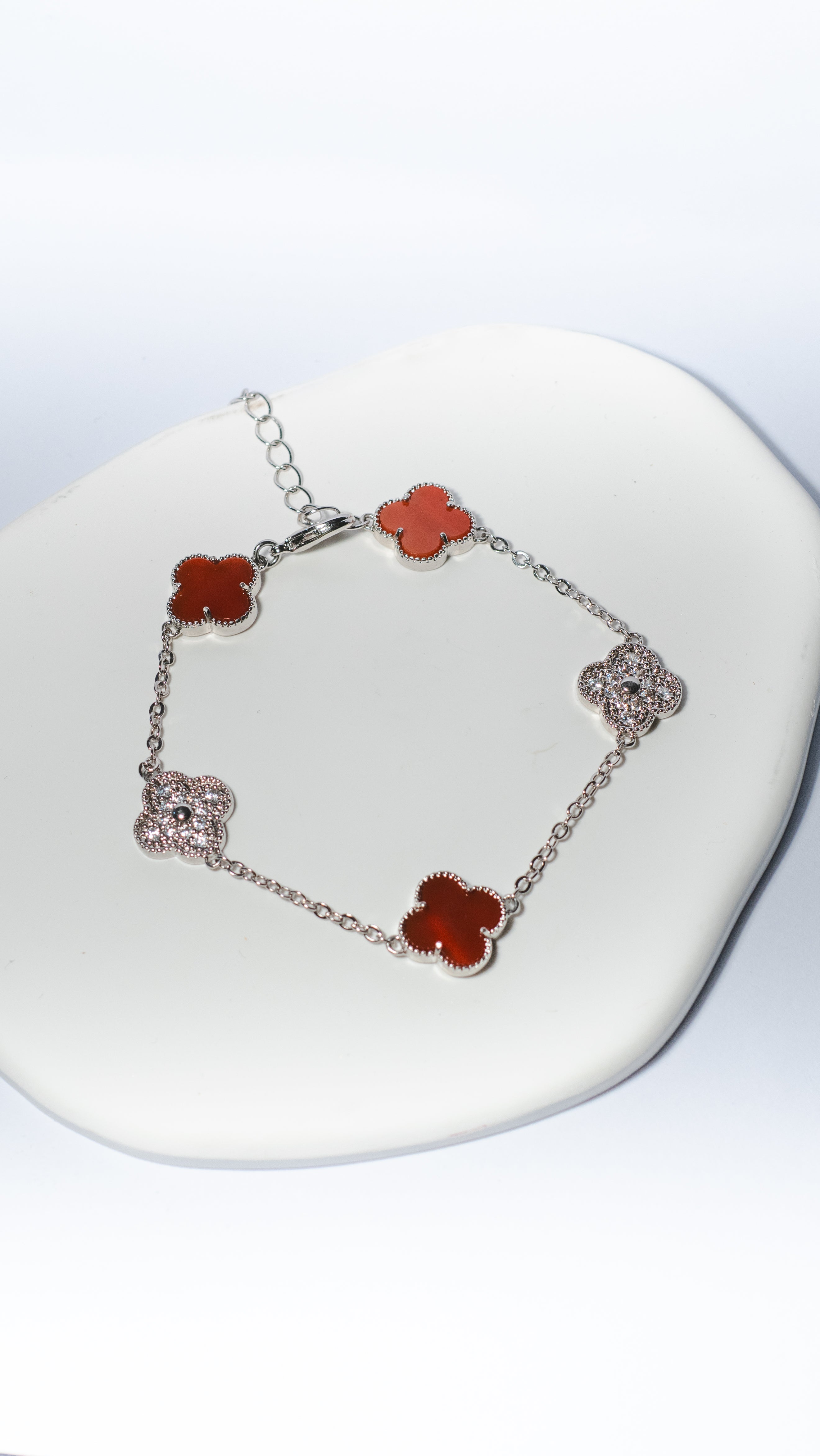 Ruby Clover Bracelet