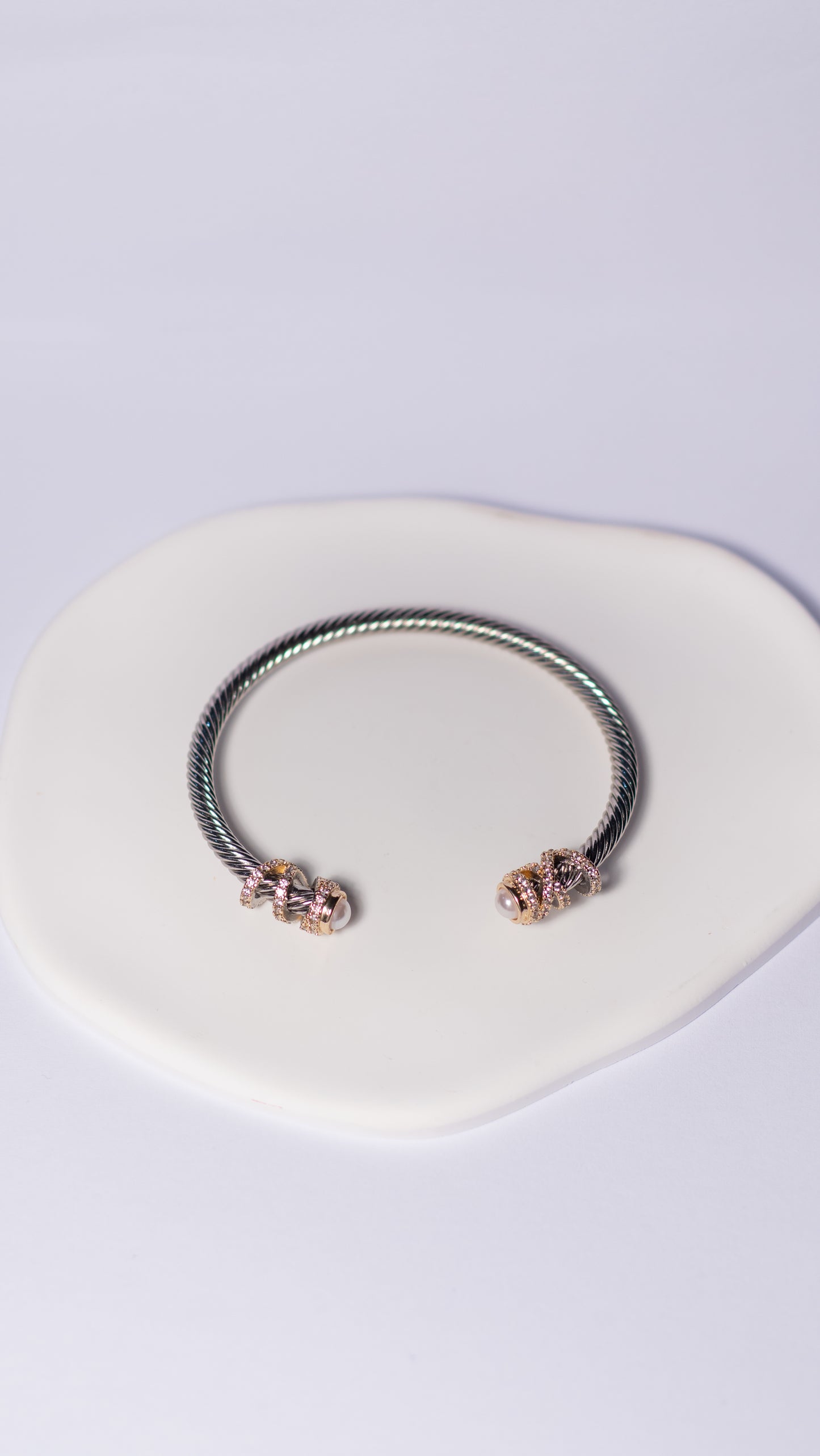 Twist Pearl Cable Cuff