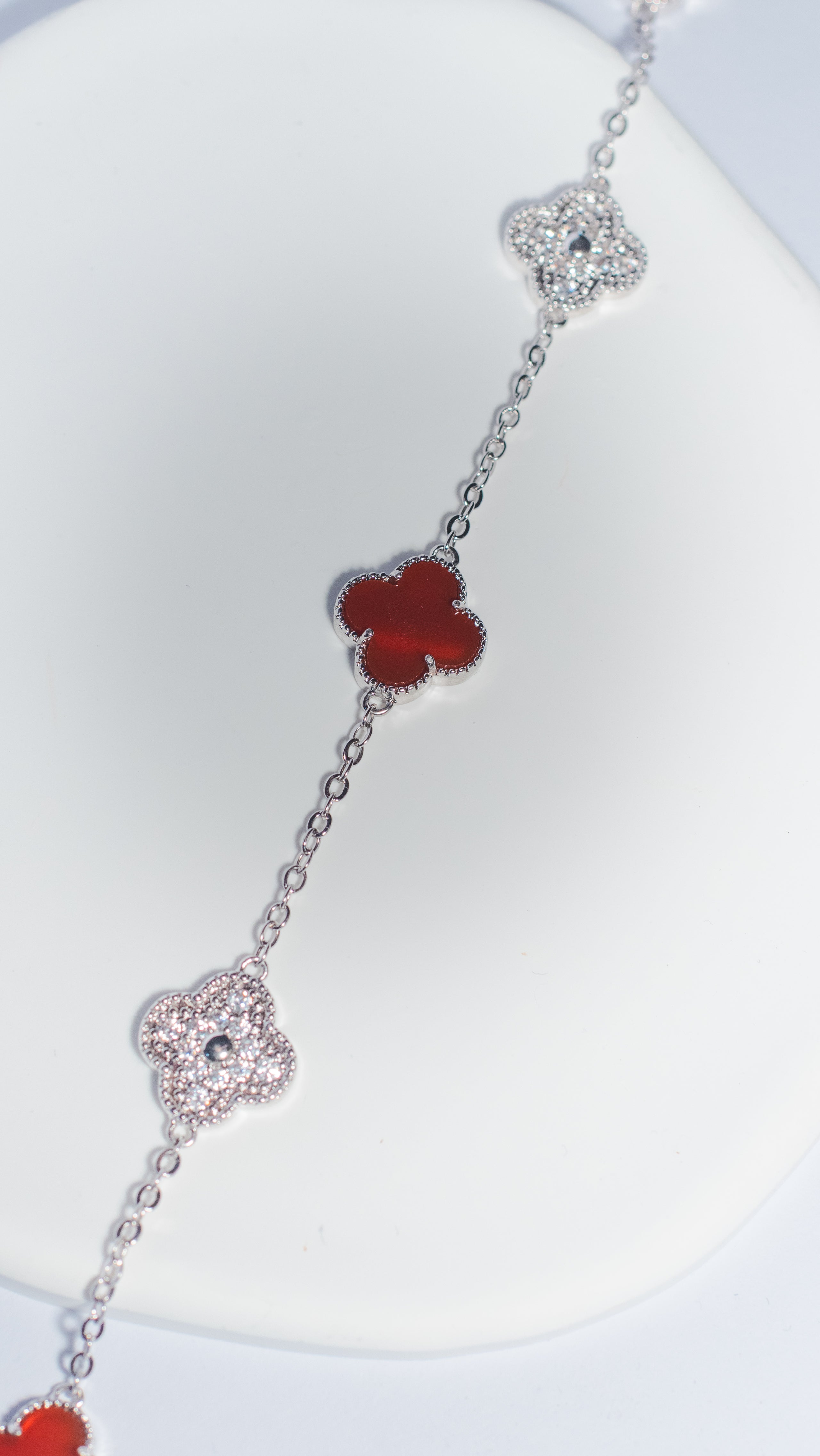 Ruby Clover Bracelet