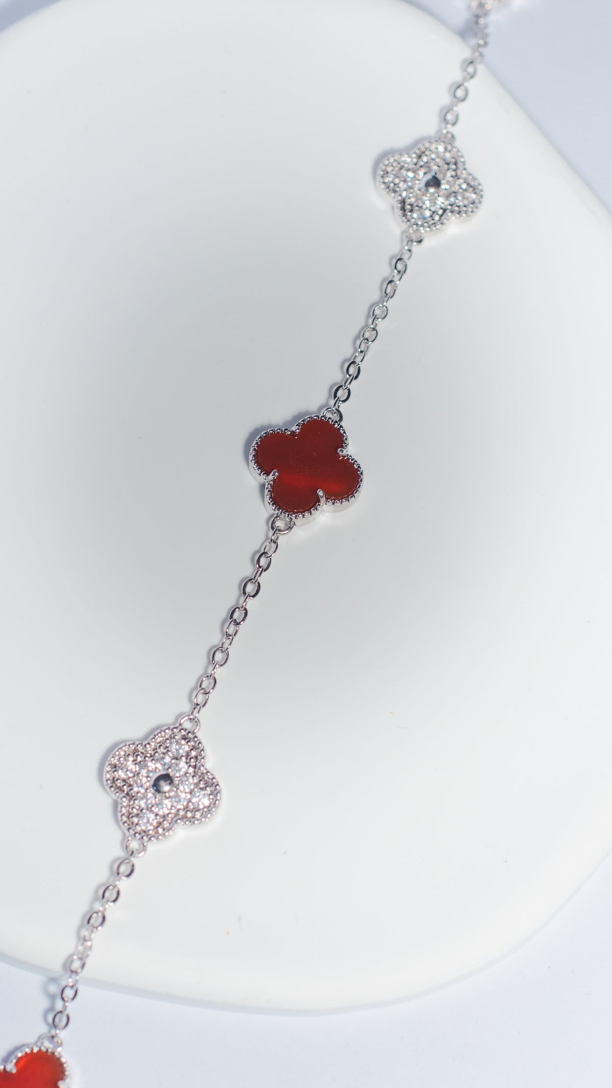 Ruby Clover Bracelet