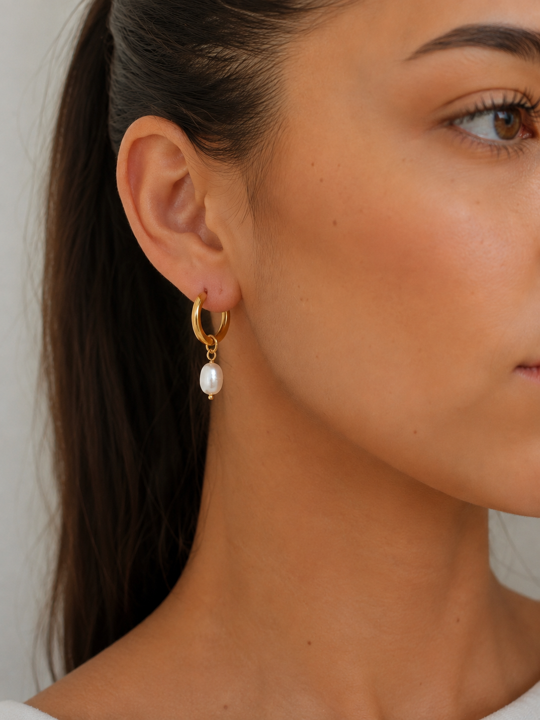 Coastal Pearl Hoops