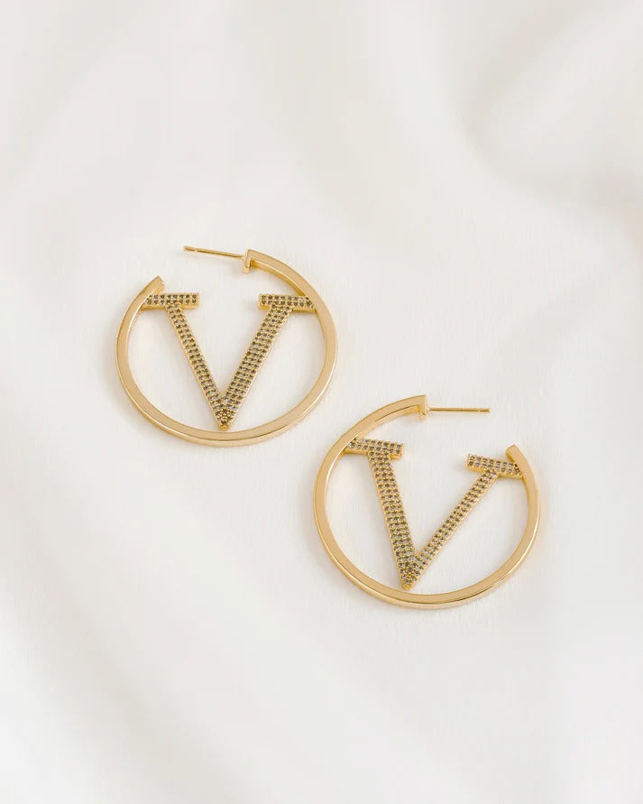 V Luxe Pavé Hoops