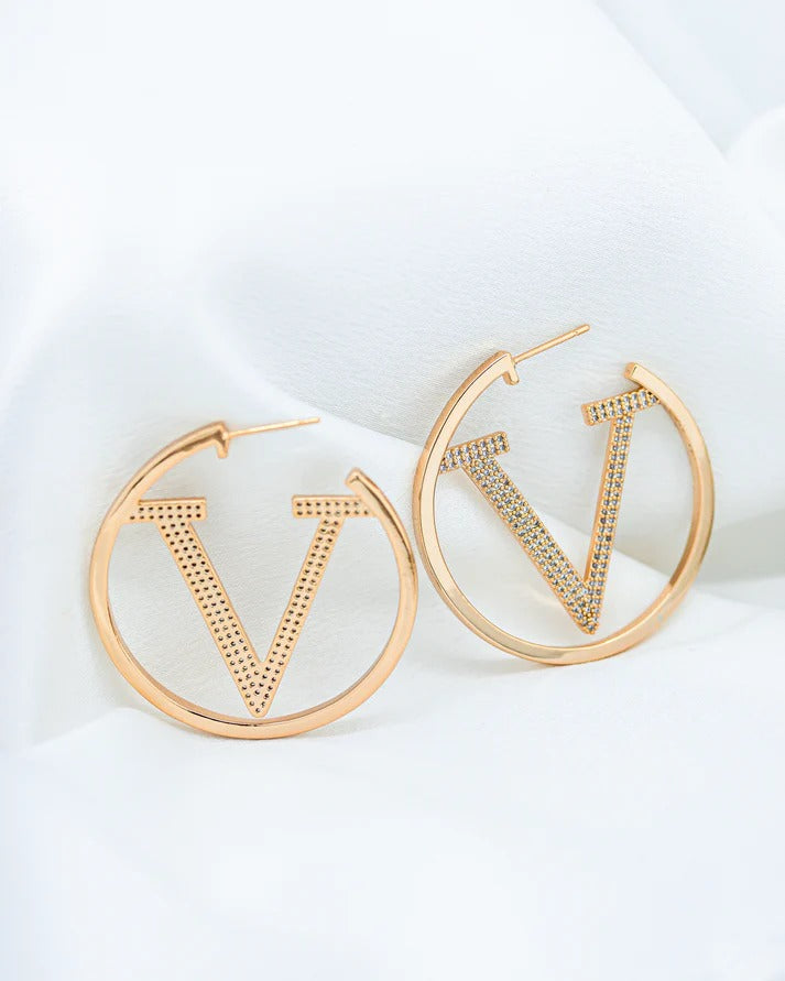 V Luxe Pavé Hoops