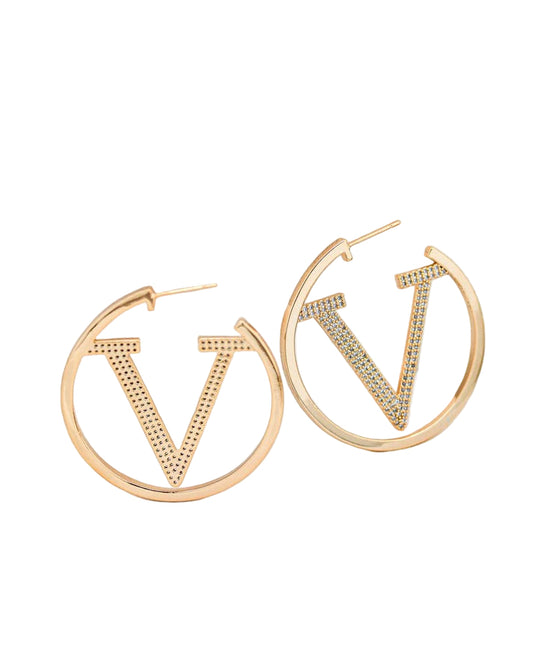 V Luxe Pavé Hoops