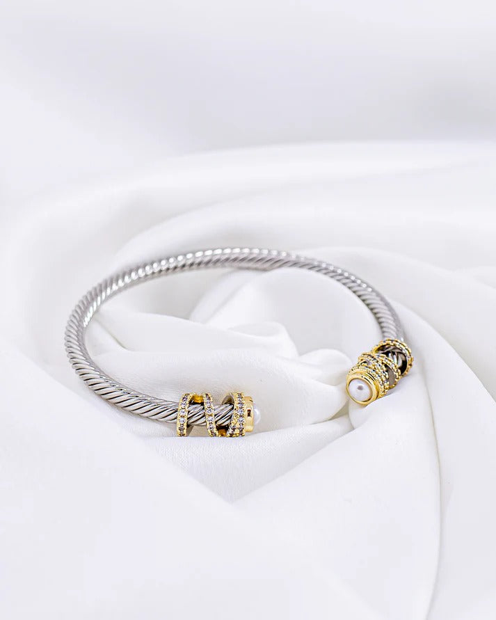 Twist Pearl Cable Cuff