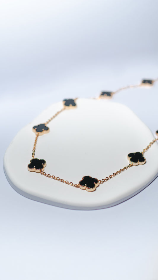 Midnight Clover Necklace