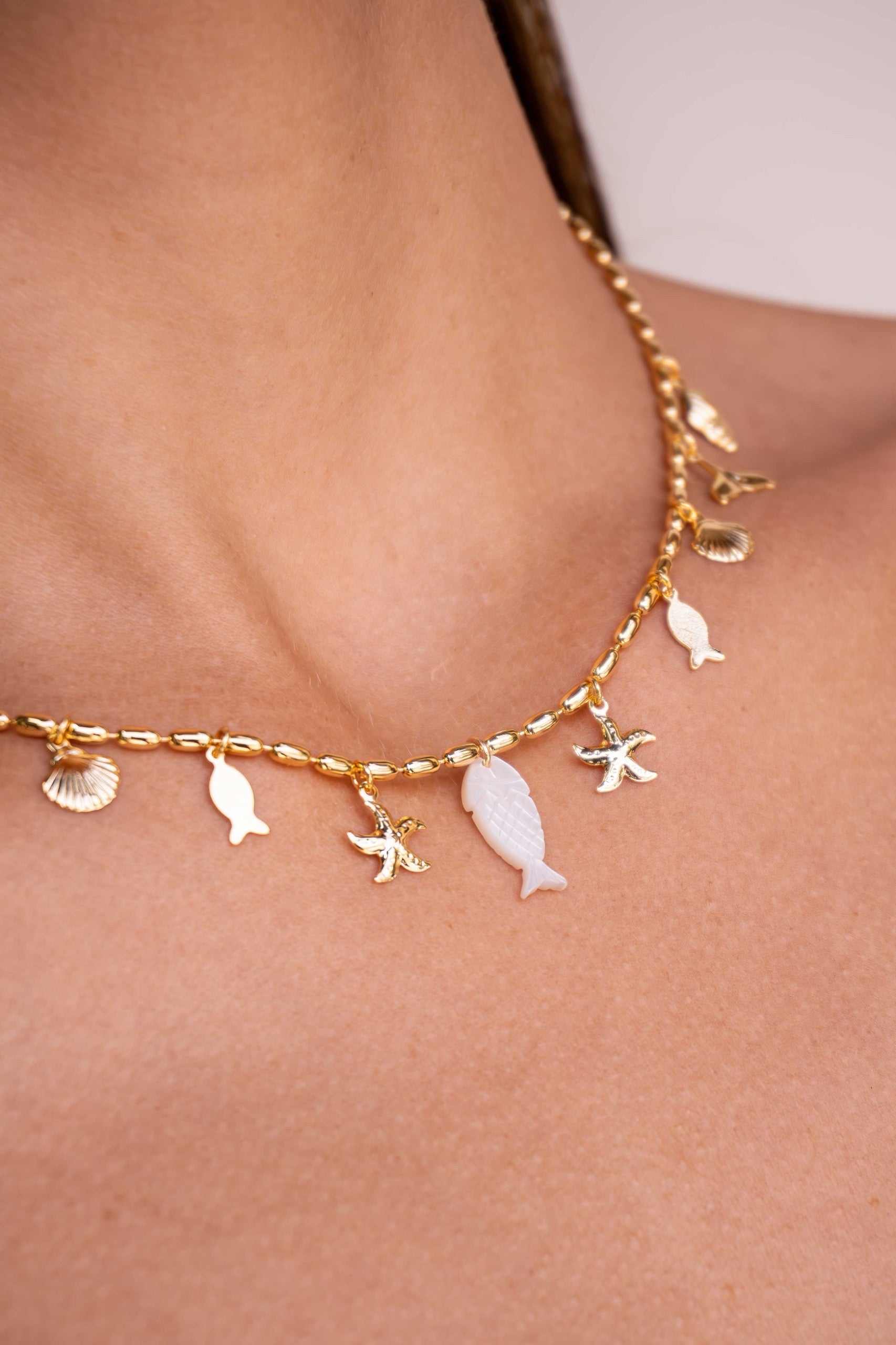 Ocean Charms Gold Necklace