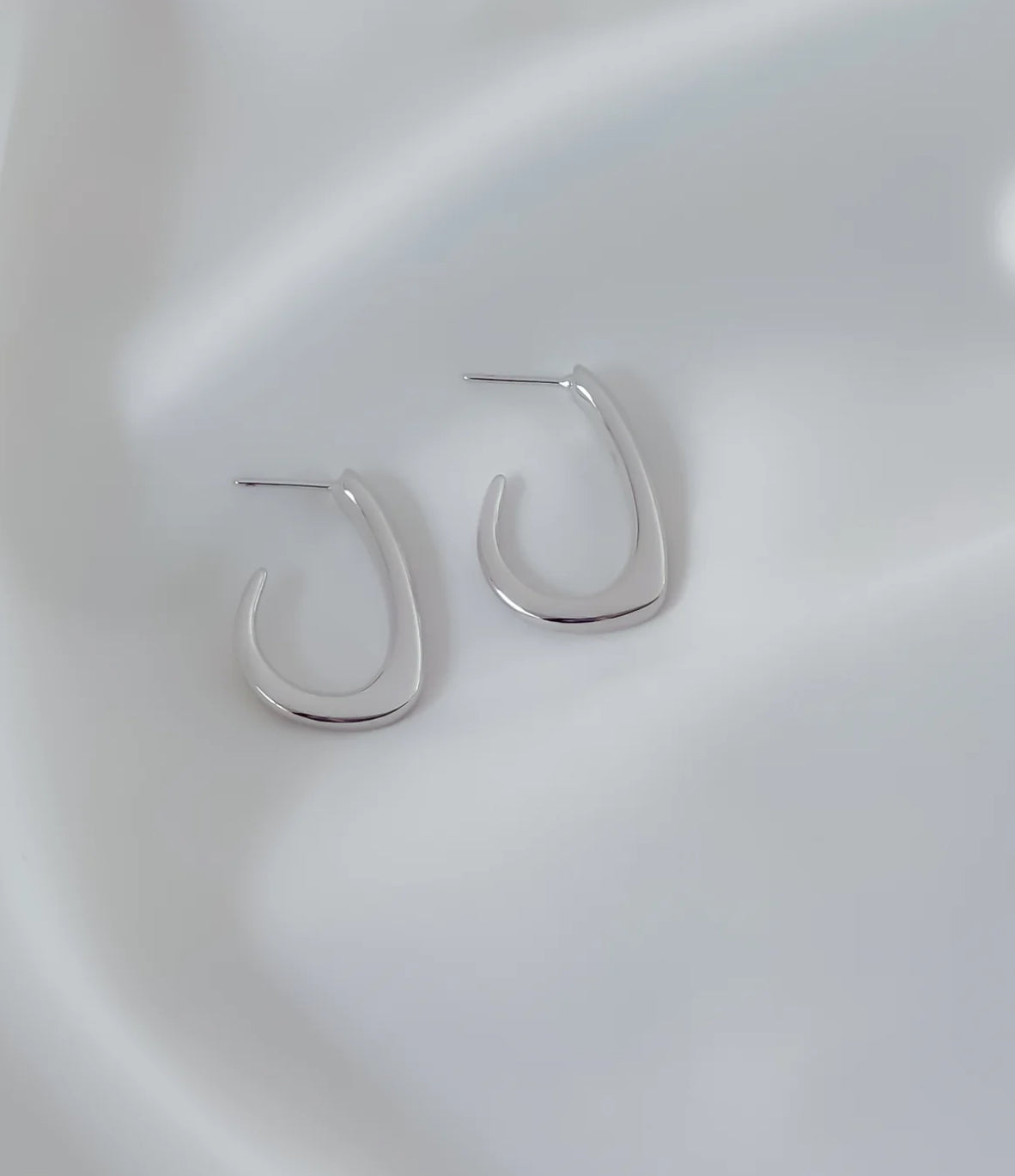 Sculptural Silver Hoops