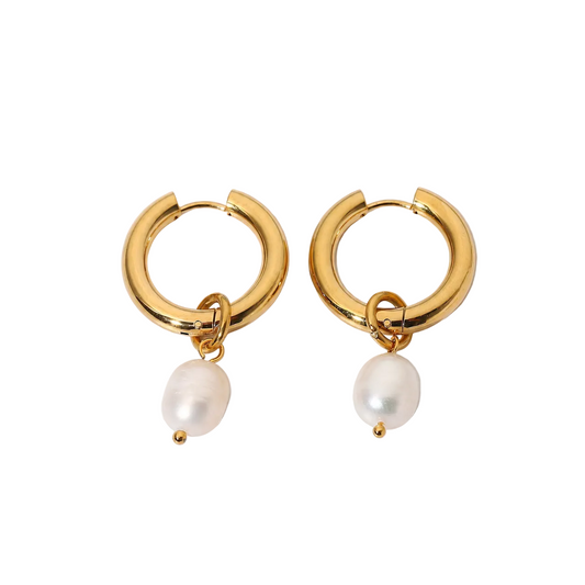 Coastal Pearl Hoops