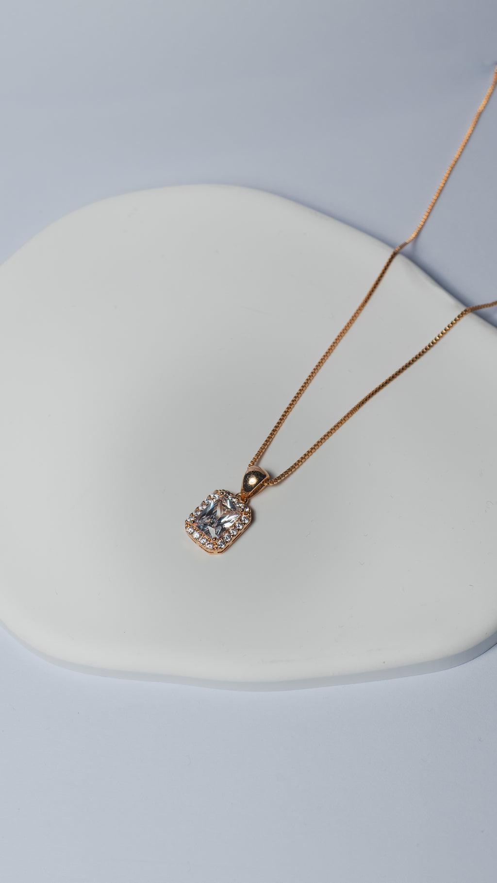 Gemstone Halo Pendant Necklace