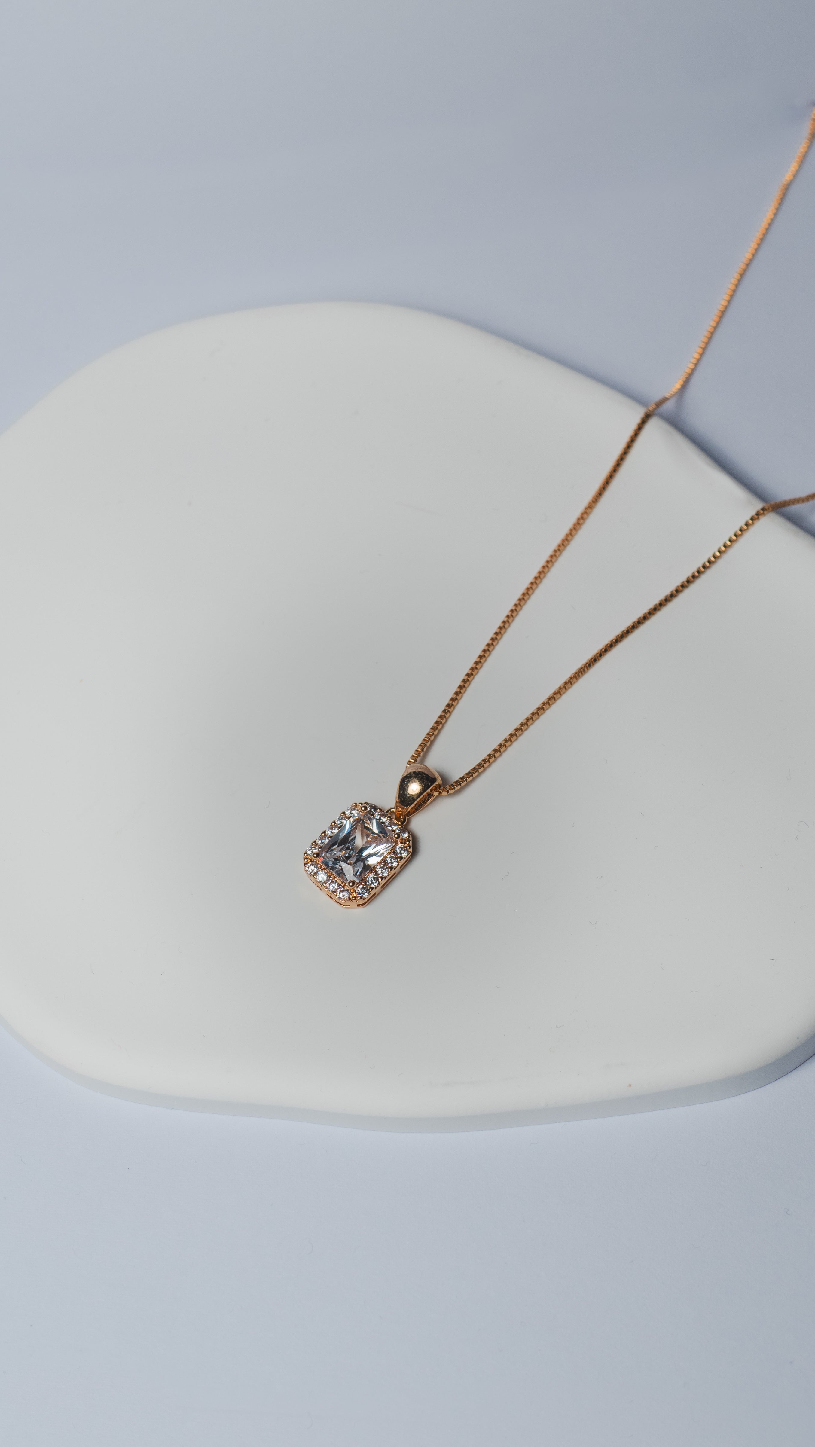 Gemstone Halo Pendant Necklace