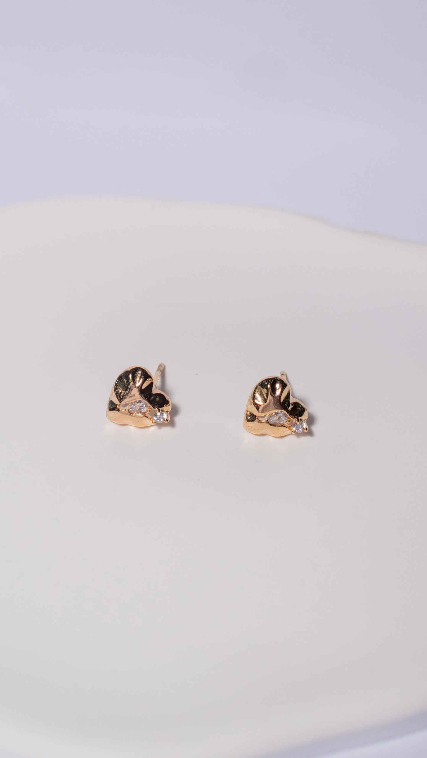 Mini Love Heart Earrings with Zirconias