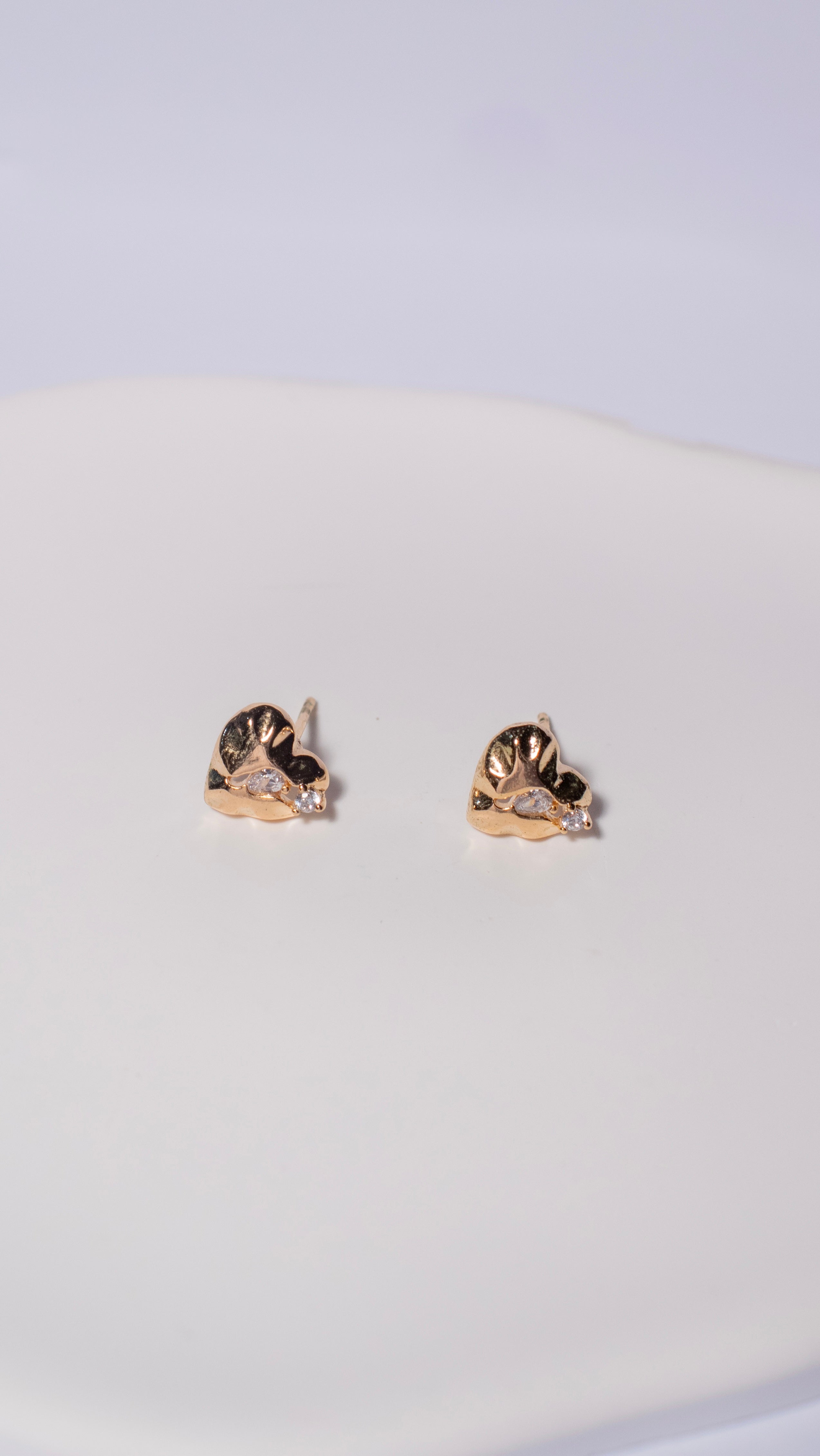 Mini Love Heart Earrings with Zirconias