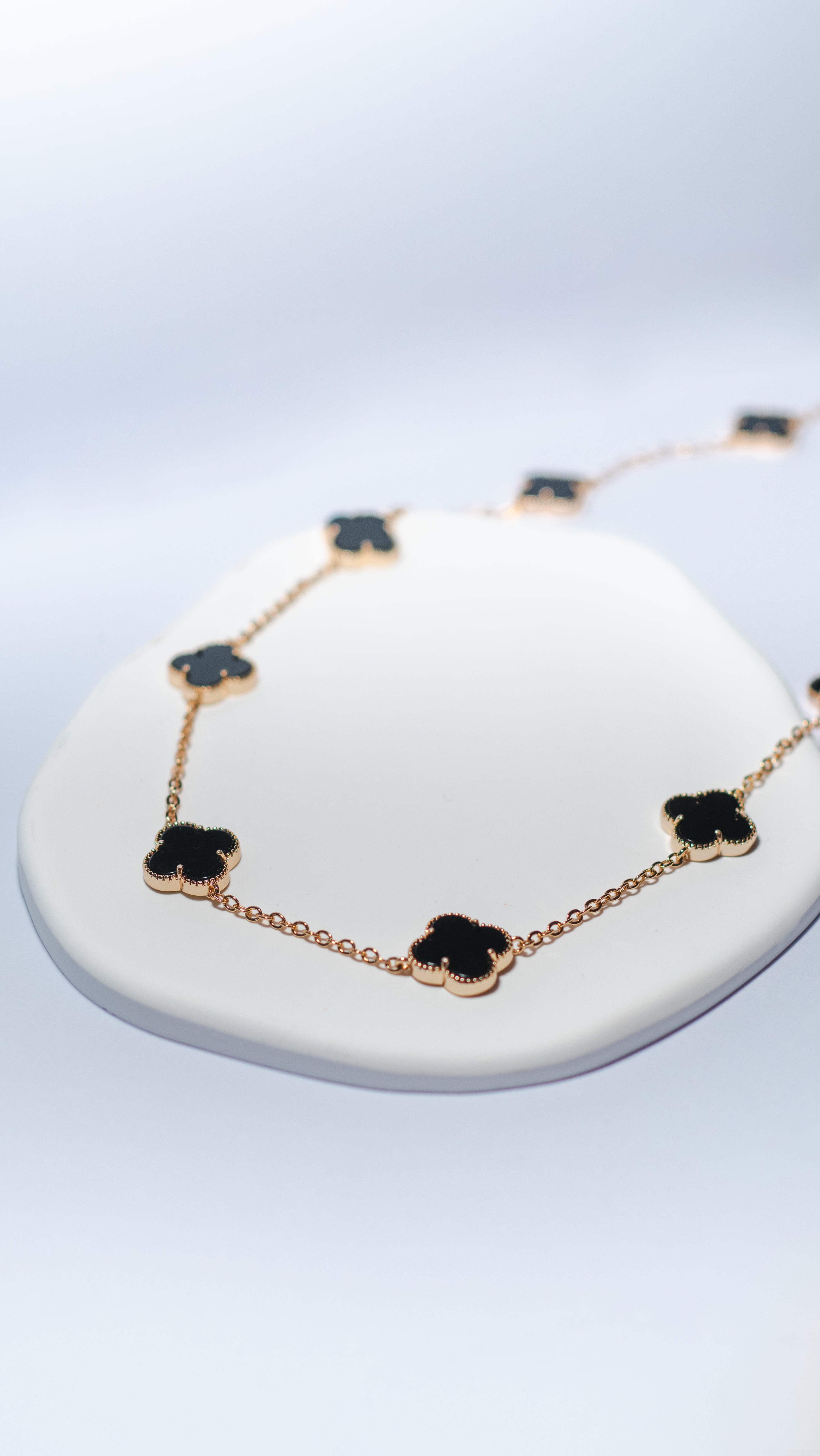 Midnight Clover Necklace