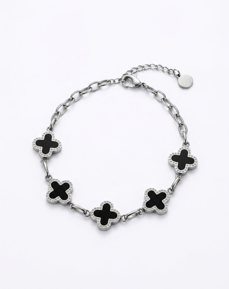 Noir Clover Chain Bracelet