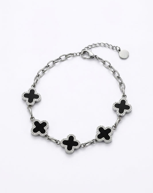 Noir Clover Chain Bracelet
