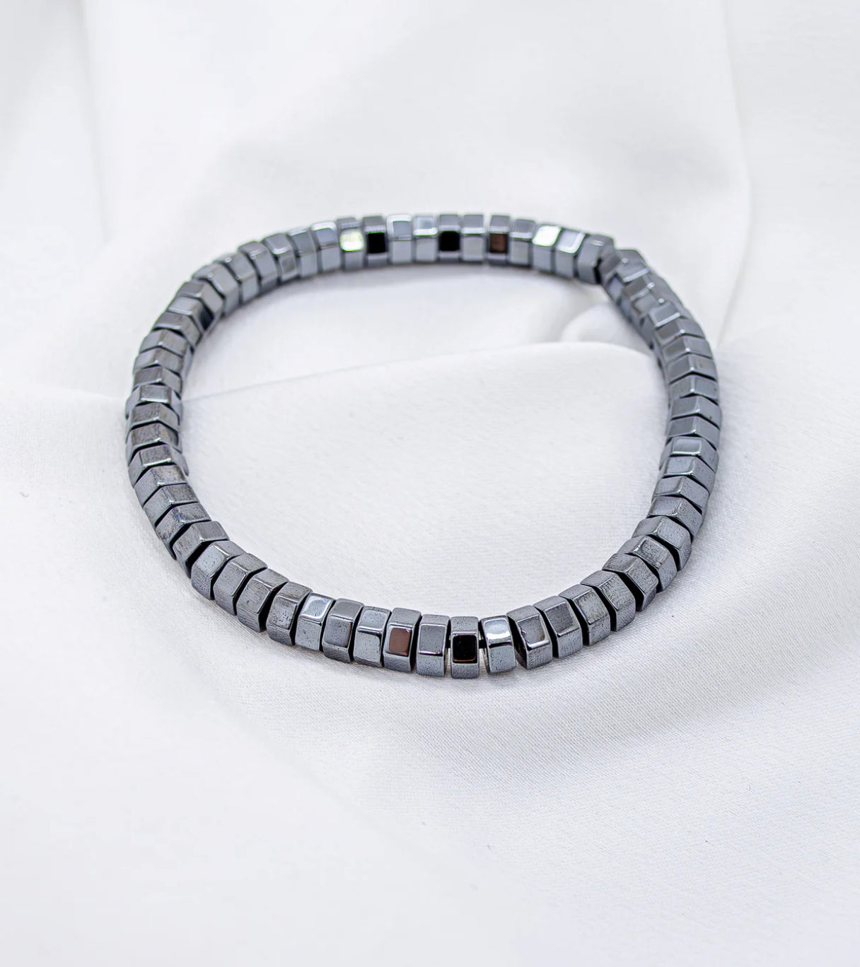 Hematite Steel Cube Bracelet