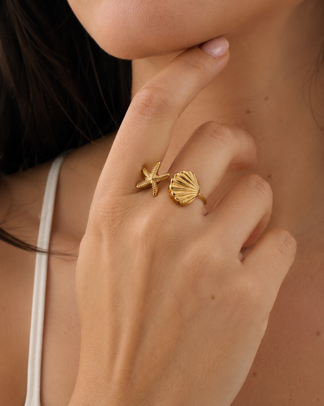 Tide & Star Adjustable Ring