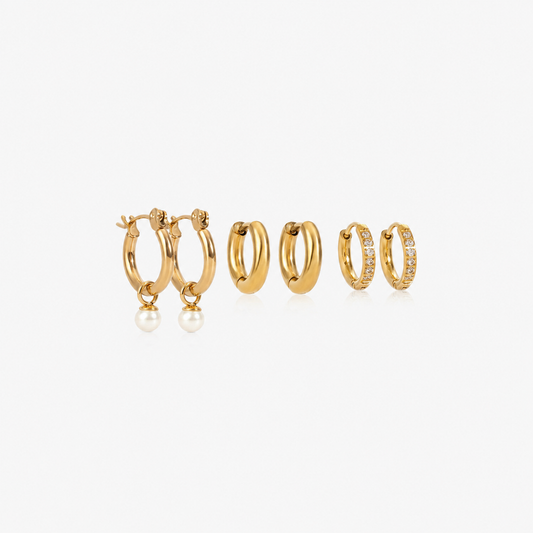 Coastal Pearl Earrings Set