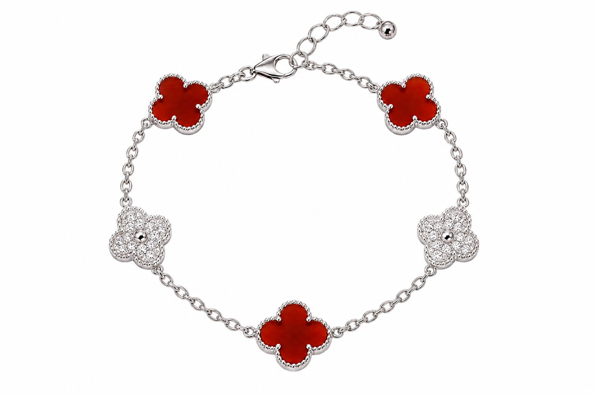 Ruby Clover Bracelet