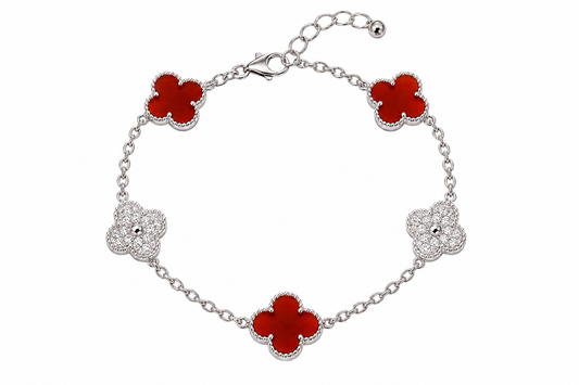 Ruby Clover Bracelet