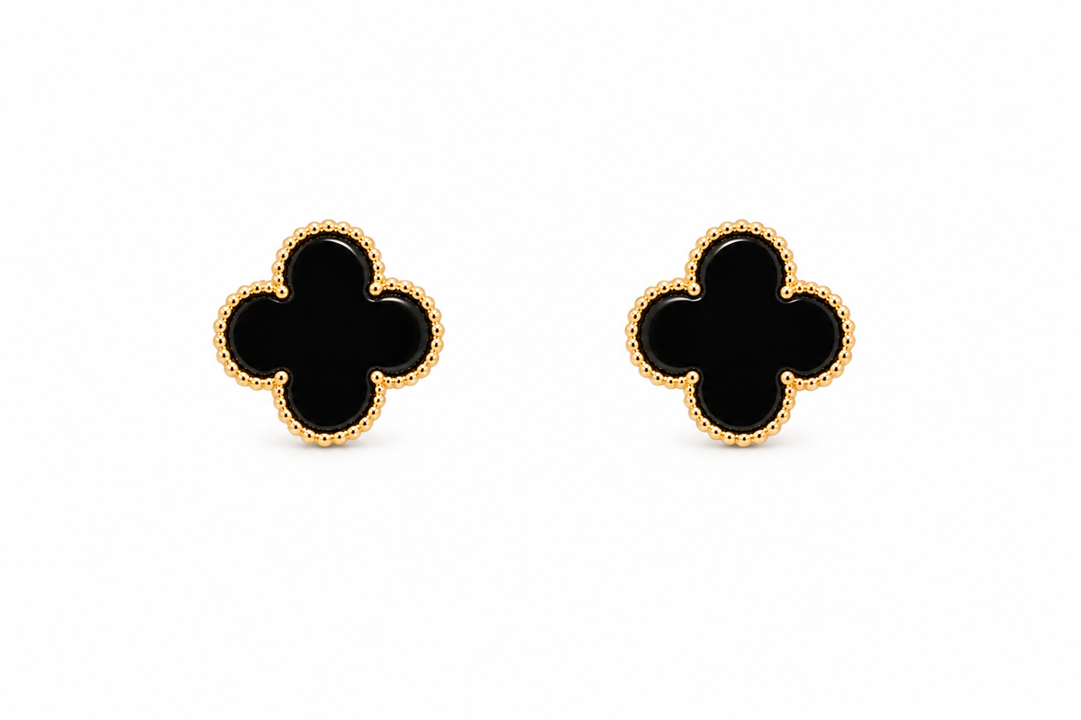 Noir Clover Studs