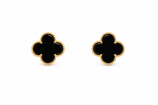 Noir Clover Studs